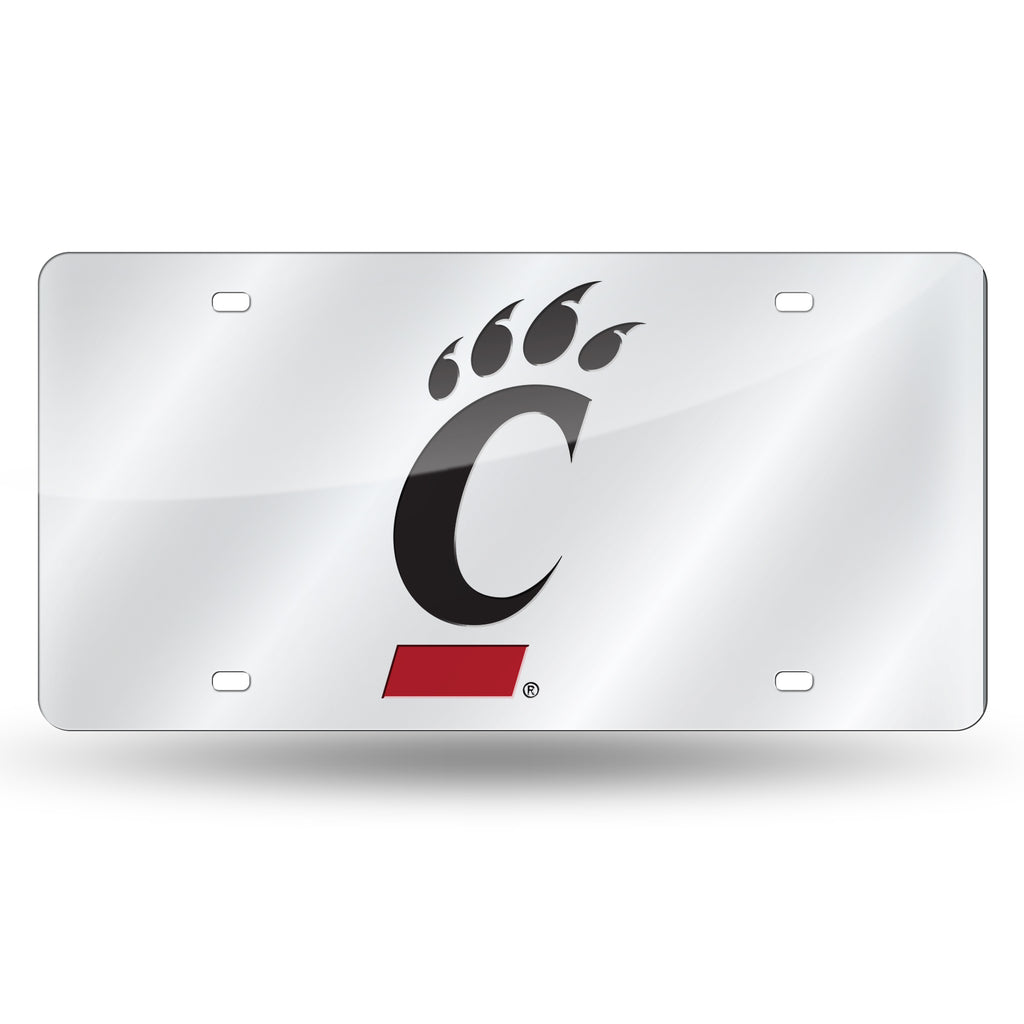 Cincinnati Bearcats Laser Cut License Tag - Silver Packaged