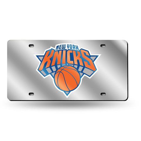New York Knicks Laser Cut License Tag - Silver Packaged