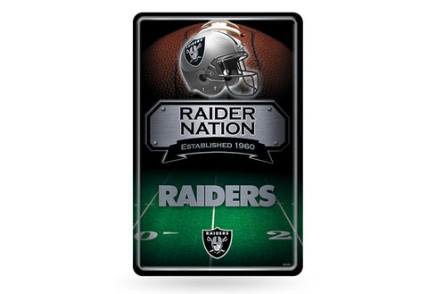 Oakland Raiders Large Metal Sign