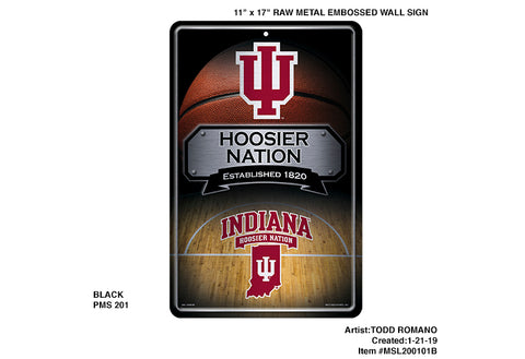 Indiana Hoosiers Large Metal Sign