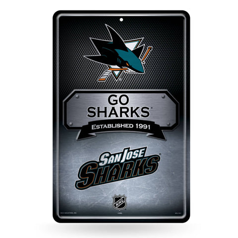 San Jose Sharks Large Metal Sign
