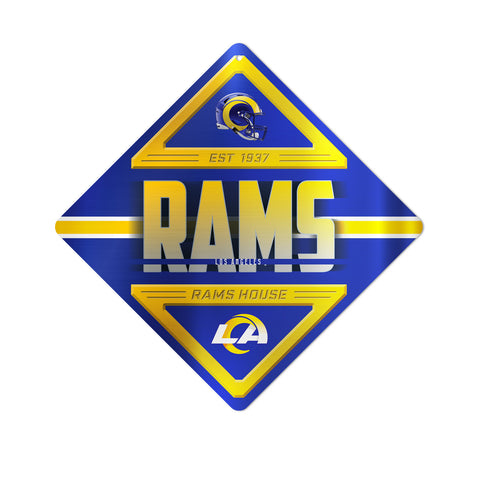 Los Angeles Rams Sign Metal Diamond Shape