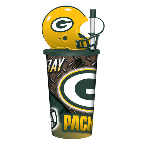 Green Bay Packers s Helmet Cup 32oz Plastic with Straw