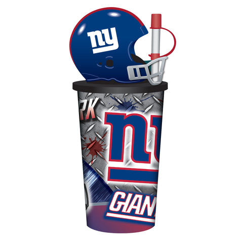 New York Giants Helmet Cup 32oz Plastic with Straw