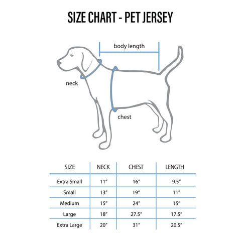 Indianapolis Colts Pet Jersey Size