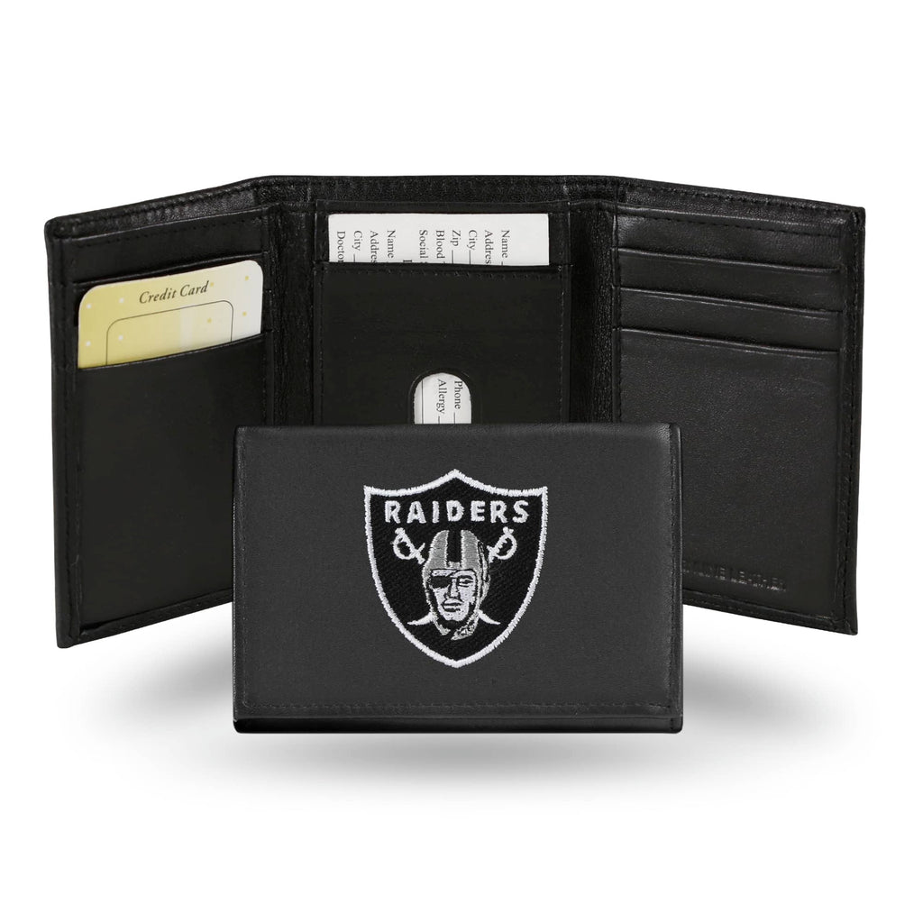 Oakland Raiders Trifold Wallet - Embroidered