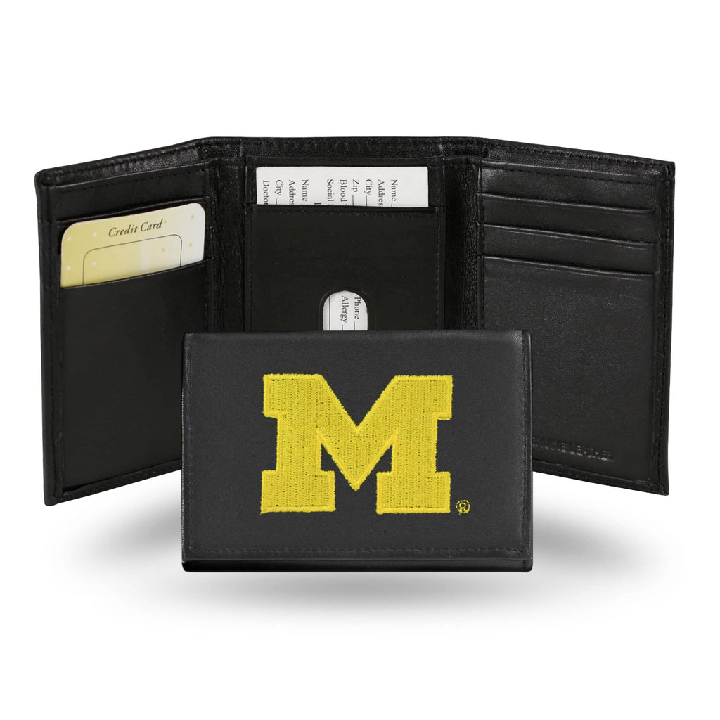 Michigan Wolverines Trifold Wallet - Embroidered