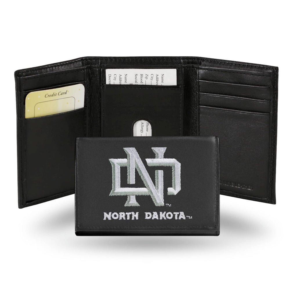 North Dakota Fighting Hawks Trifold Wallet - Embroidered
