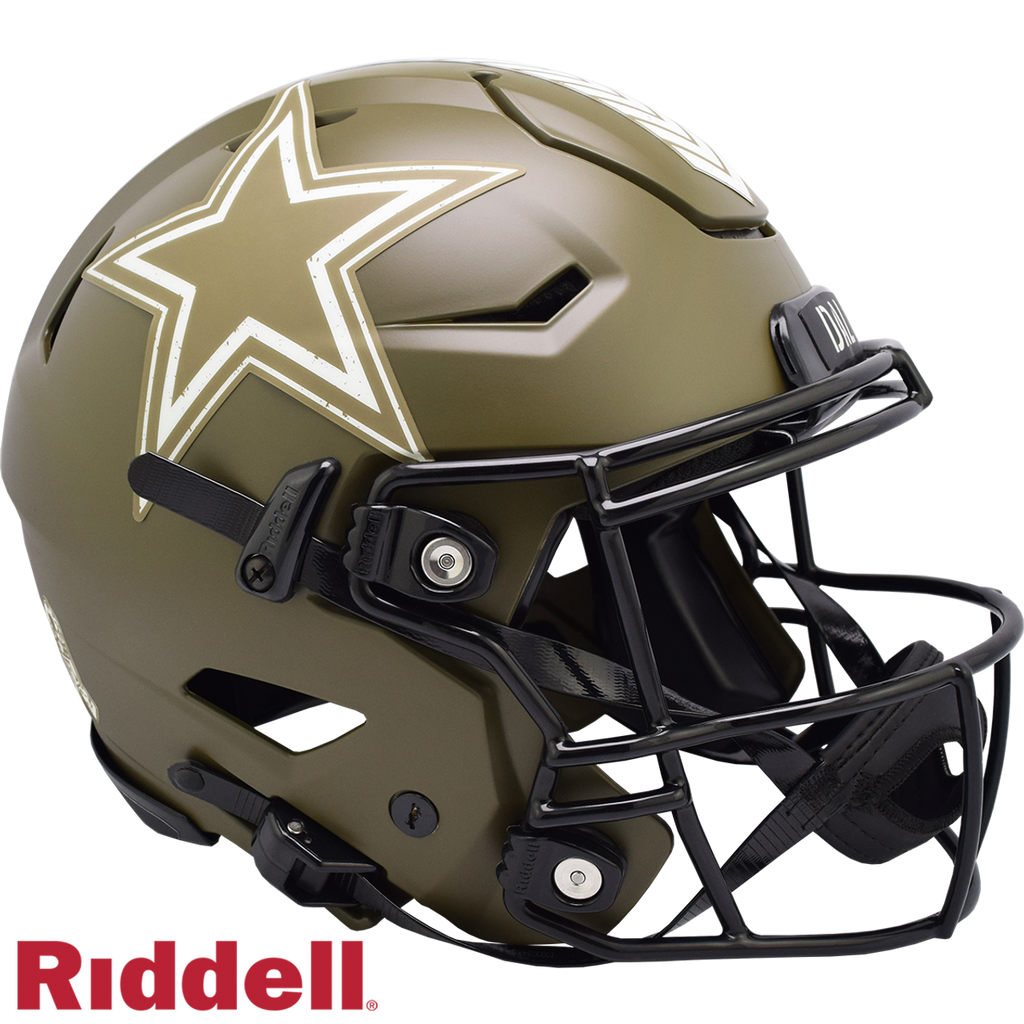 Dallas Cowboys Helmet Riddell Authentic Full Size SpeedFlex Style Salute To Service
