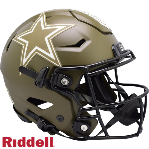 Dallas Cowboys Helmet Riddell Authentic Full Size SpeedFlex Style Salute To Service