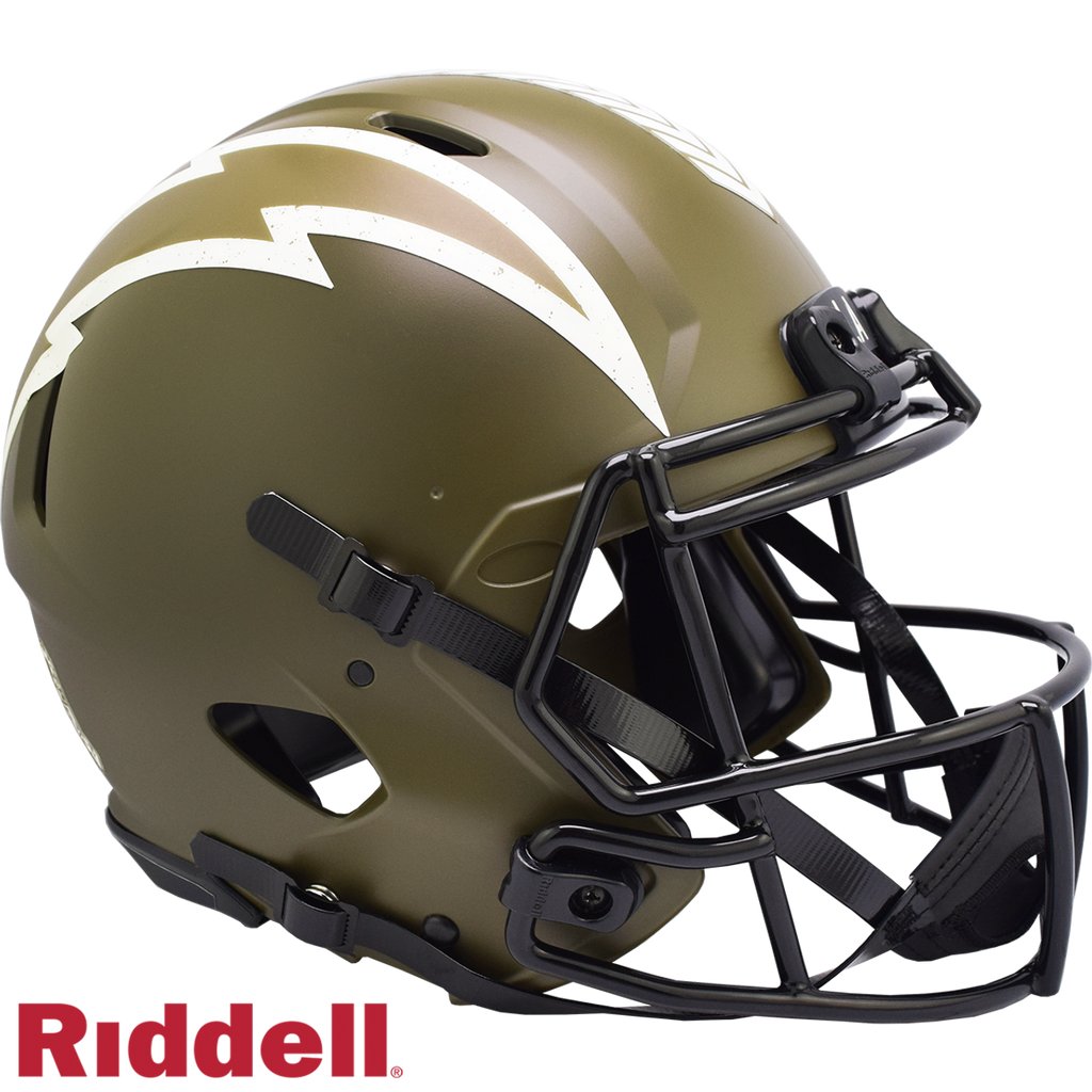 Los Angeles Chargers Helmet Riddell Authentic Full Size Speed Style Salute To Service