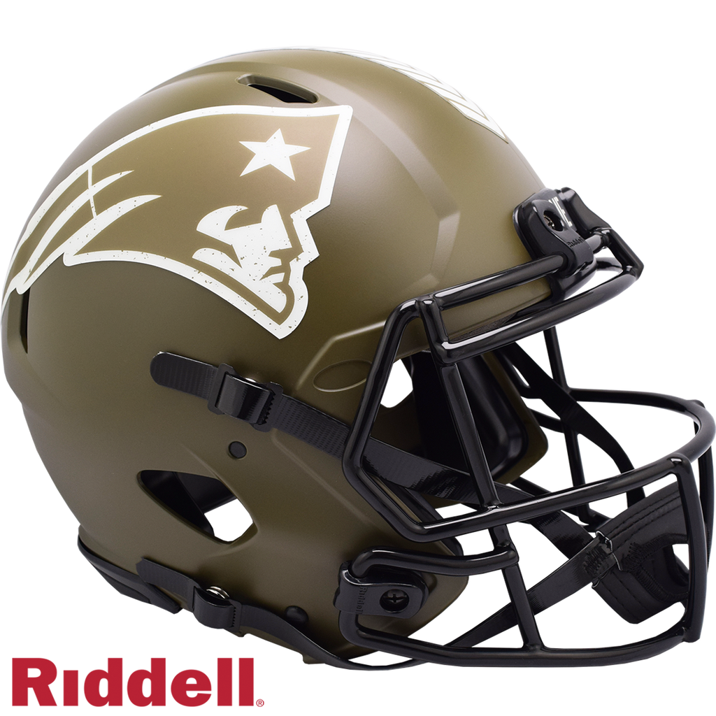 New England Patriots Helmet Riddell Authentic Full Size Speed Style Salute To Service