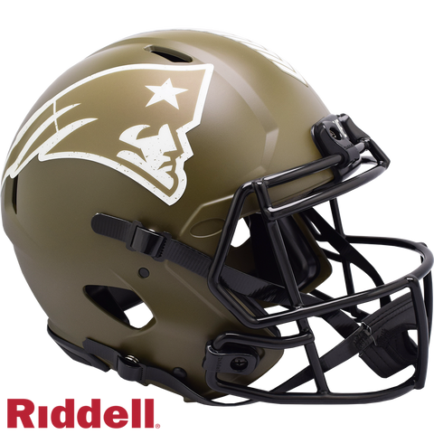 New England Patriots Helmet Riddell Authentic Full Size Speed Style Salute To Service