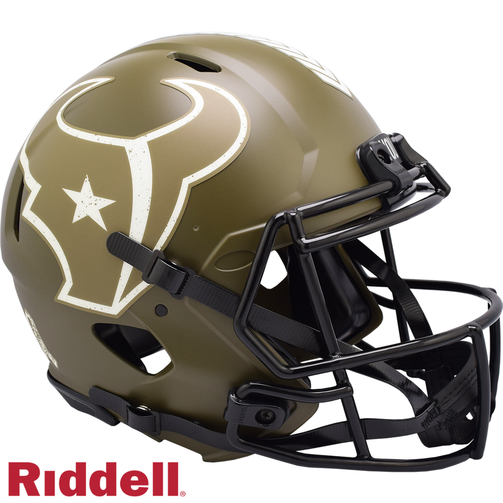 Houston Texans Helmet Riddell Full Size Speed Style Salute To Service