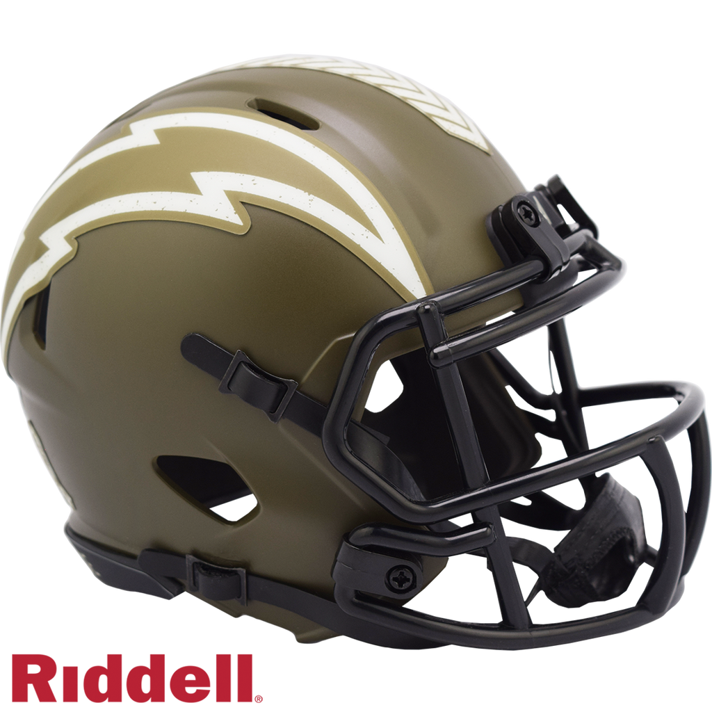 Los Angeles Chargers Helmet Riddell Replica Mini Speed Style Salute To Service