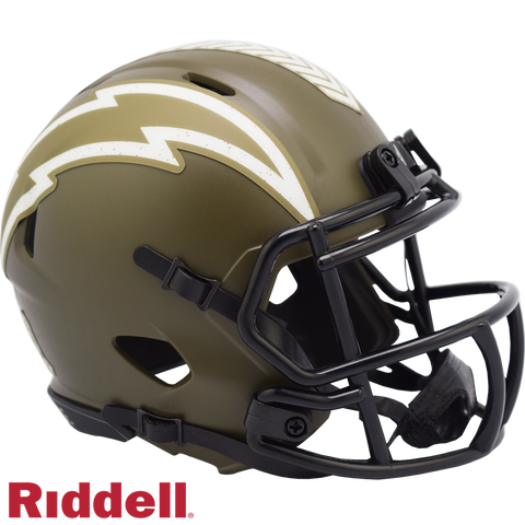 Los Angeles Chargers Helmet Riddell Replica Mini Speed Style Salute To Service