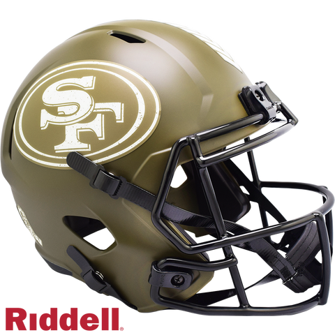 San Francisco 49ers Helmet Riddell Replica Full Size Speed Style Salute To Service