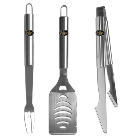 Police 3 pc BBQ Set - Stainless Steel