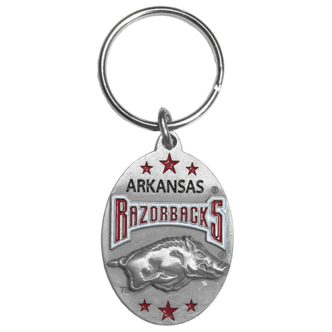 Arkansas Razorbacks Carved Metal Key Chain