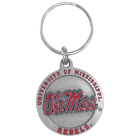 Mississippi Rebels Carved Metal Key Chain