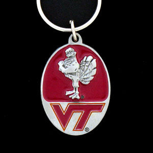 Virginia Tech Hokies Carved Metal Key Chain