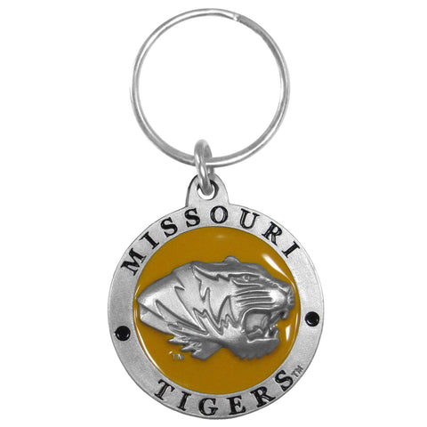 Missouri Tigers Carved Metal Key Chain