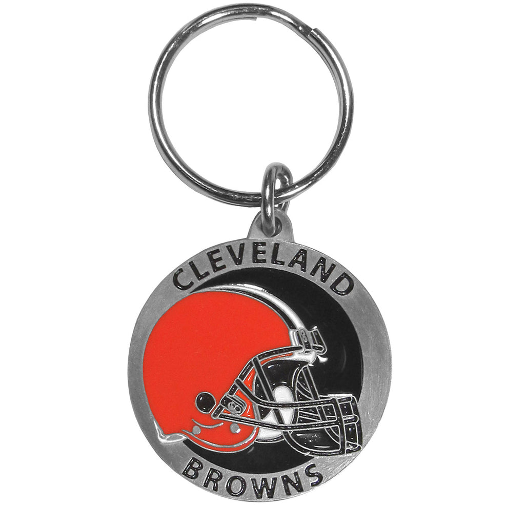 Cleveland Browns   Carved Metal Key Chain 