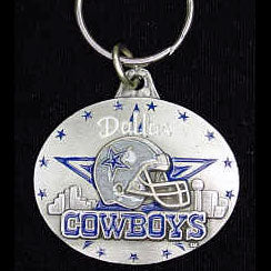 Dallas Cowboys Oval Carved Metal Key Chain