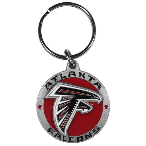 Atlanta Falcons   Carved Metal Key Chain 