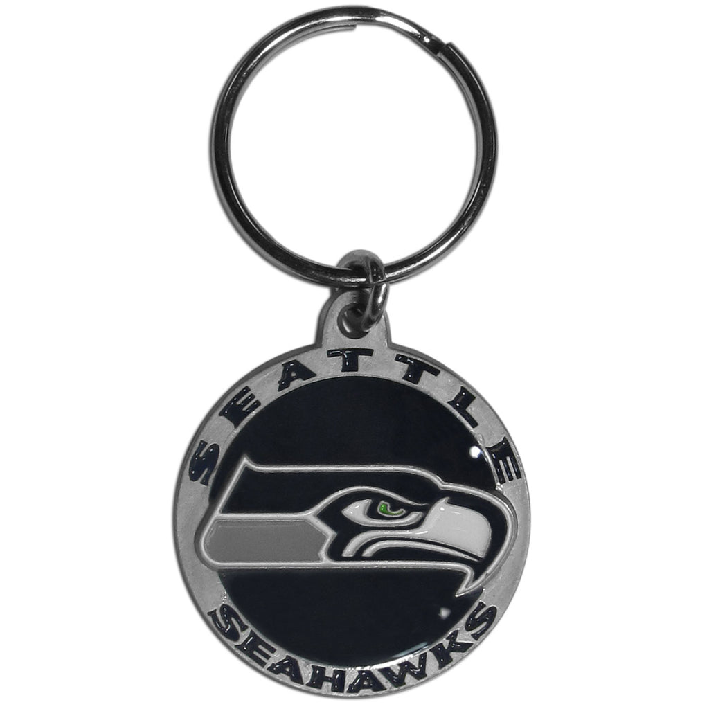 Seattle Seahawks   Carved Metal Key Chain 