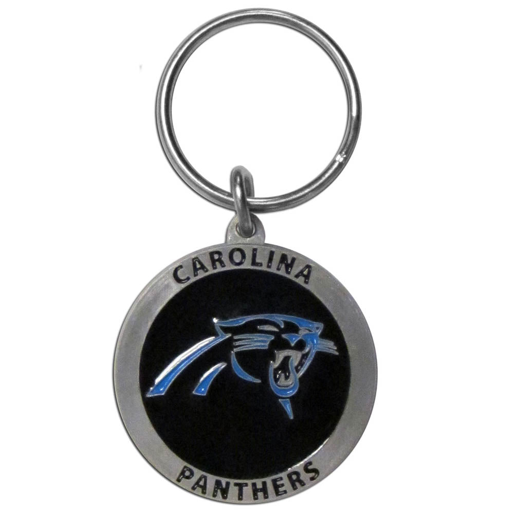 Carolina Panthers   Carved Metal Key Chain 