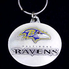 Baltimore Ravens Oval Carved Metal Key Chain