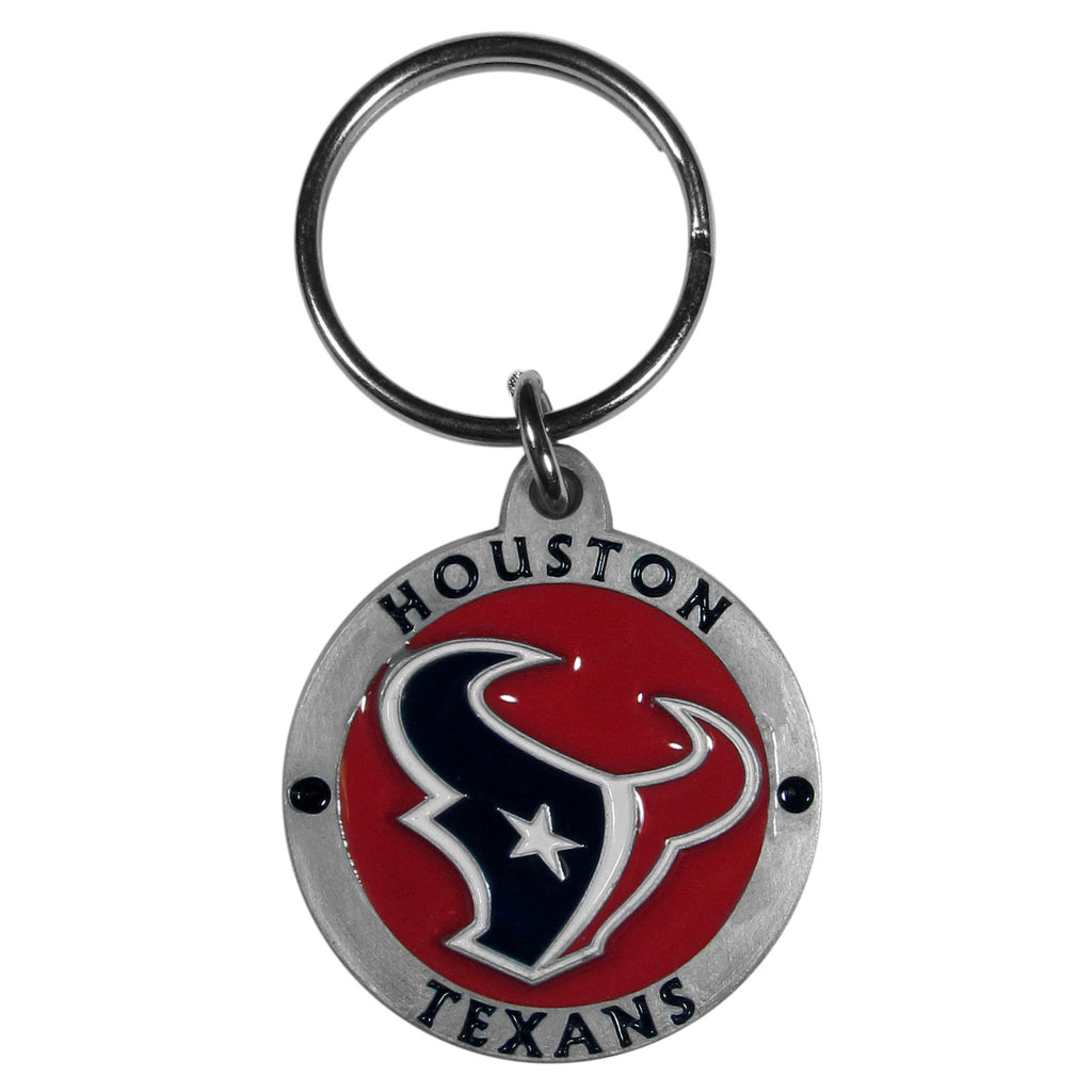 Houston Texans   Carved Metal Key Chain 