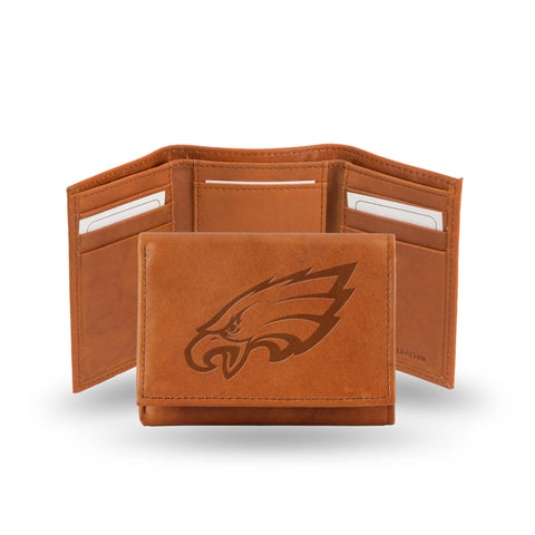 Philadelphia Eagles Trifold Wallet - Pecan Cowhide