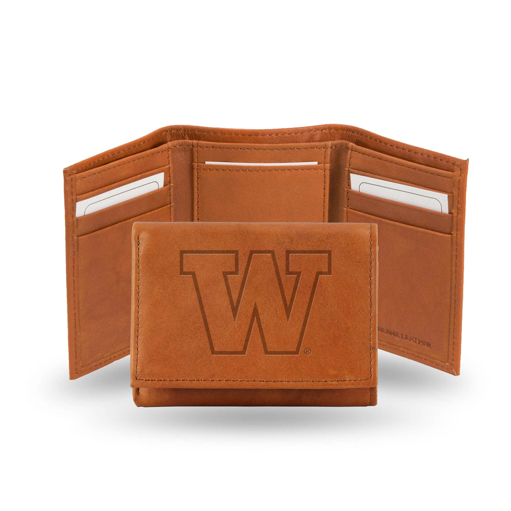 Washington Huskies Trifold Wallet - Pecan Cowhide