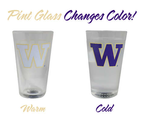 Washington Huskies Color Changing Pint Glass