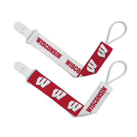 Wisconsin Badgers Pacifier Clips 2 Pack