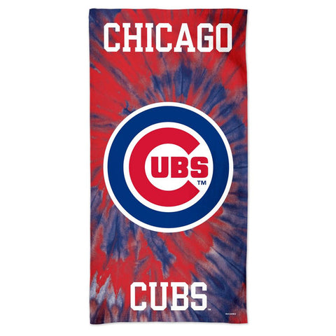 Chicago Cubs Towel 30x60 Beach Style Tie Dye Design