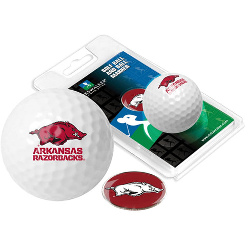 Arkansas Razorbacks Golf Ball One Pack with Marker