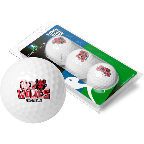 Arkansas State Red Wolves 3 Golf Ball Sleeve
