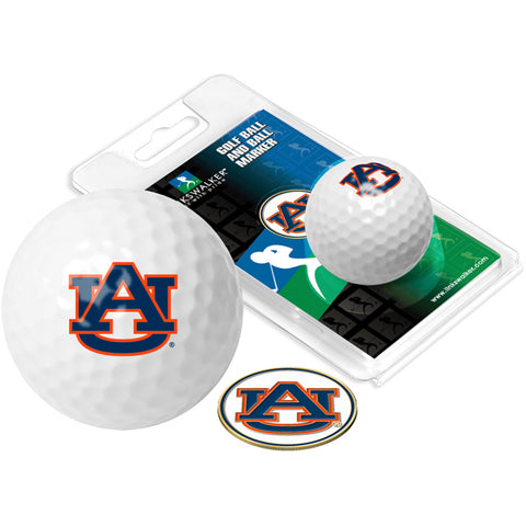 Auburn Tigers Golf Ball One Pack with Marker