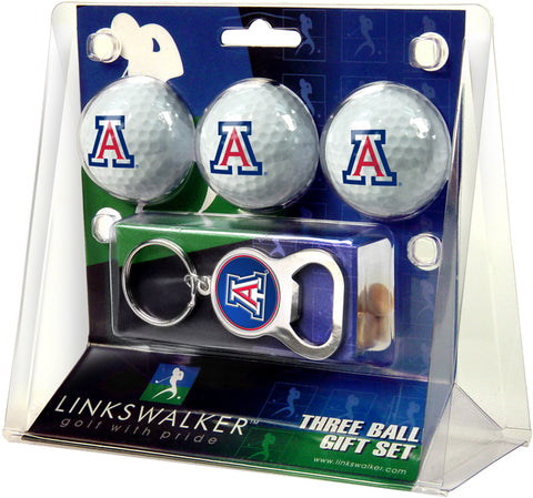Arizona Wildcats 3 Ball Gift Pack with Key Chain Bottle -  Opener
