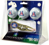 Arizona Wildcats Gold Crosshair Divot Tool 3 Ball Gift Pack  -  Gold