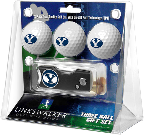 Brigham Young Univ. Cougars Spring Action Divot Tool 3 Ball Gift Pack