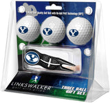 Brigham Young Univ. Cougars Black Crosshair Divot Tool 3 Ball Gift Pack  -  Black 