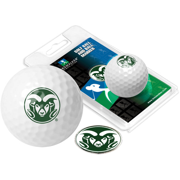 Colorado State Rams Golf Ball One Pack with Marker
