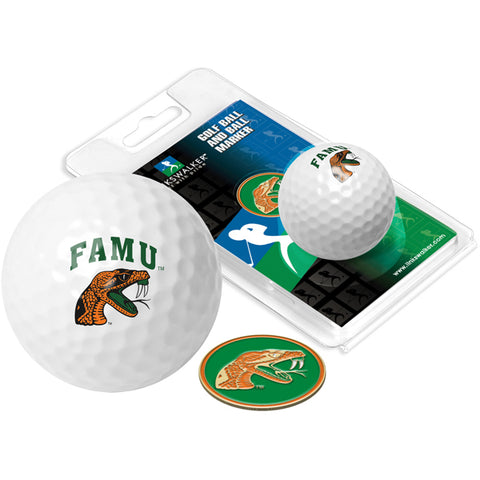 Florida A&M Rattlers Golf Ball One Pack with Marker