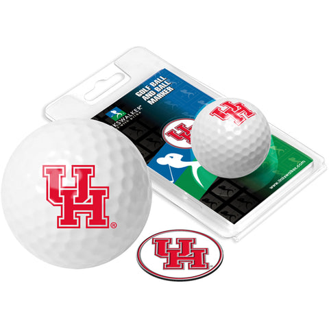 Houston Cougars Golf Ball One Pack with Marker