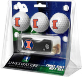 Illinois Fighting Illini Spring Action Divot Tool 3 Ball Gift Pack