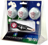 Indiana Hoosiers Black Crosshair Divot Tool 3 Ball Gift Pack  -  Black 
